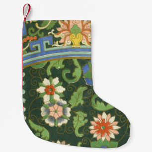 Cloisonne China Patter Asian Oriental Small Christmas Stocking