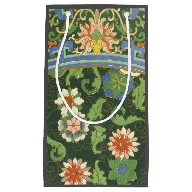 Cloisonne China Patter Asian Oriental Small Gift Bag (Front)