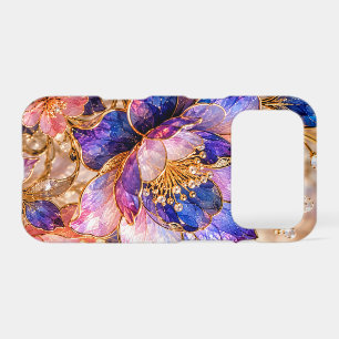 Cloisonné Floral Crystal Garden in Indigo Violet a