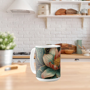 Cloisonné Single Blooming Flower Coffee Mug