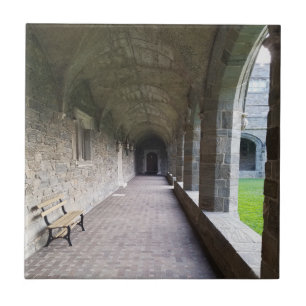 Cloister hallway with shadows at Bryn Mawr Ceramic Tile