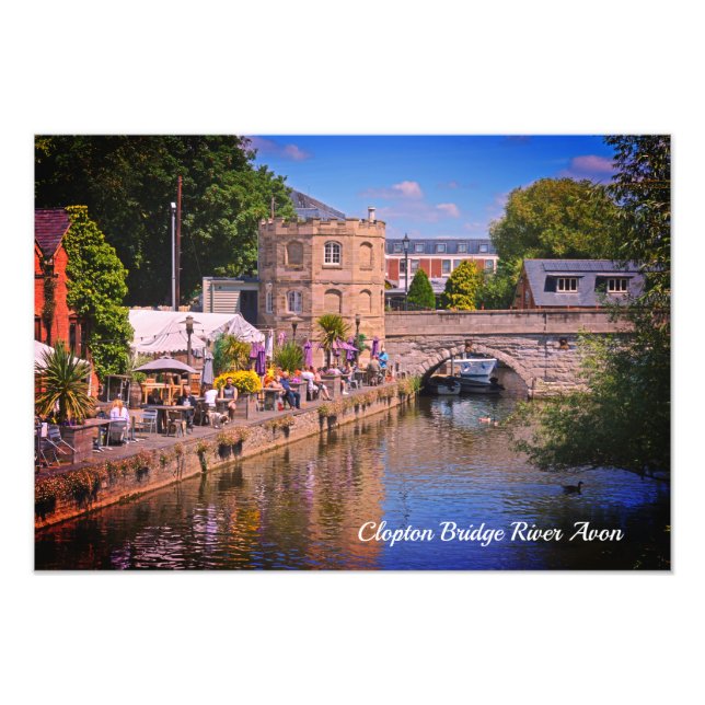 Clopton Bridge River Avon Stratford Upon Avon Photo Print (Front)