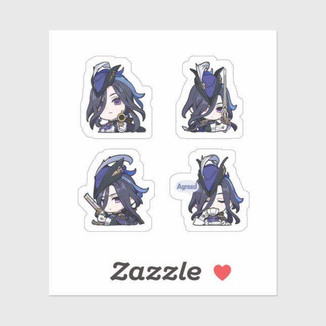 Clorinde Genshin Impact 4 Pack Sticker Sheet Extra (Sheet)