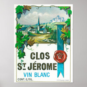 Clos St. Jermoe Wine LabelEurope Poster