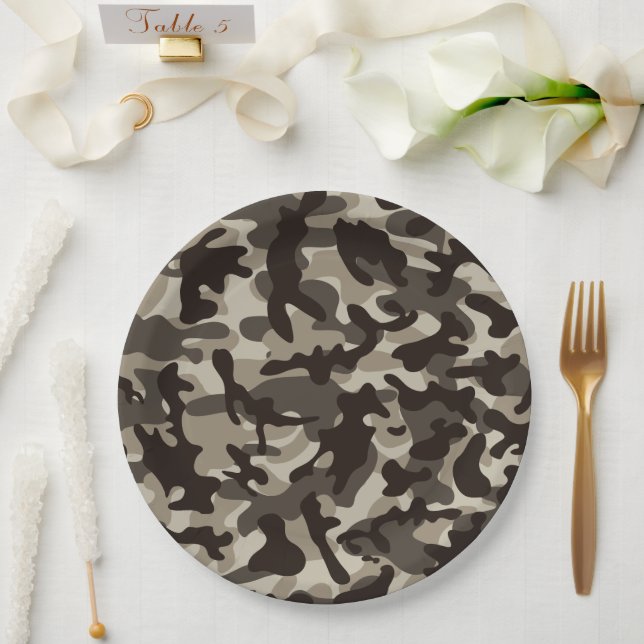 Close Quarter Camouflage  Paper Plate (Wedding)
