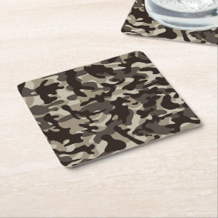 Close Quarter Camouflage Square Paper Coaster