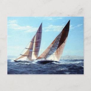 Close run race postcard