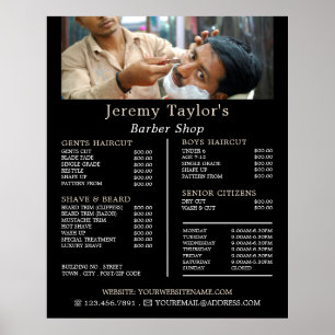 Close Shave, Men's Barbers Price List Poster