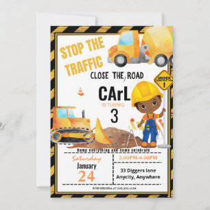Close The Road Birthday Invitation Card