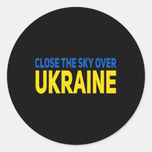 Close The Sky Over Ukraine Classic Round Sticker
