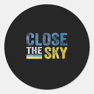 Close The Sky Ukraine Classic Round Sticker