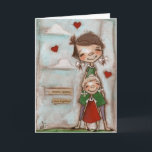 Close Together, Sisters - Birthday Card<br><div class="desc">Features my original artwork. ©studiodudaart
Inside text can be easily customised to suit your needs.</div>
