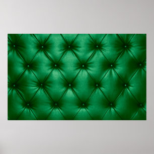 Close up background texture of dark green capitone poster