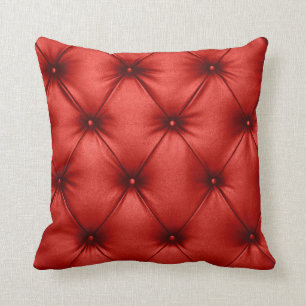 Close up background texture of scarlet red capiton cushion