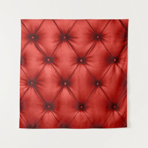 Close up background texture of scarlet red capiton tapestry