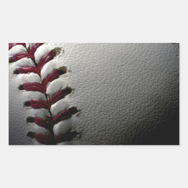 Close-up Baseball Rectangular Sticker (Front)