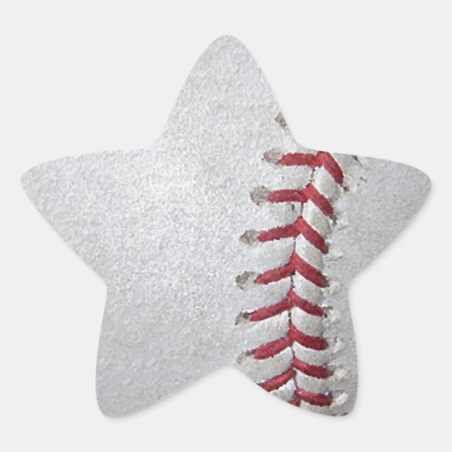 Close-up Baseball Surface Star Sticker (Front)