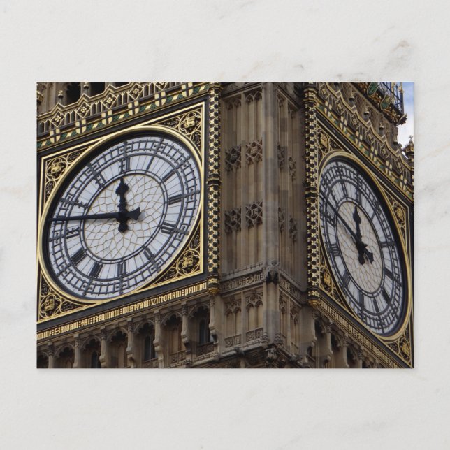 Close up Big Ben Clock Tower Postcard (Front)
