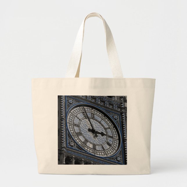 Close up Big Ben Clock Tower Travel Europe Large Tote Bag (Front)