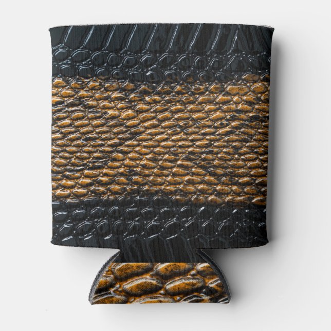 Close-up black snake skin texture can cooler (Front)