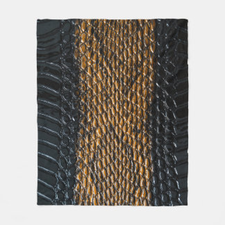 Close-up black snake skin texture fleece blanket