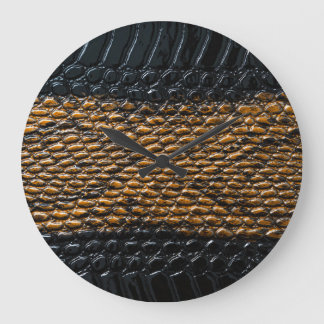 Close-up black snake skin texture large clock