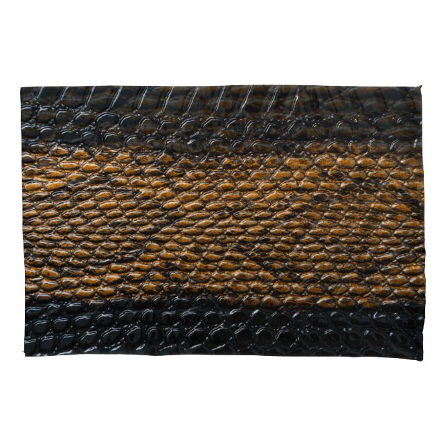 Close-up black snake skin texture pillowcase (Front)