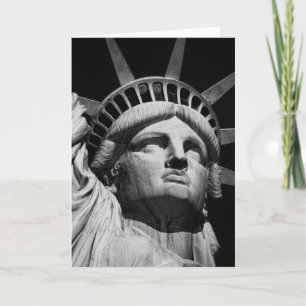 Close-up Black White Statue of Liberty New York Card