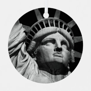 Close-up Black White Statue of Liberty New York Christmas Ornament