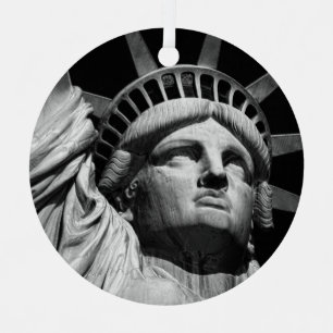 Close-up Black White Statue of Liberty New York Christmas Ornament