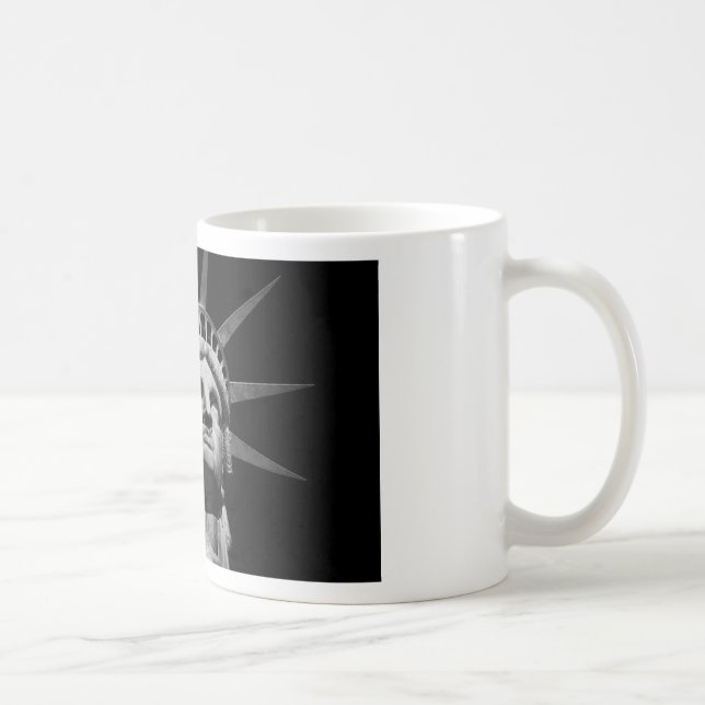 Close-up Black White Statue of Liberty New York Coffee Mug (Right)