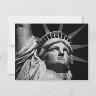 Close-up Black White Statue of Liberty New York Holiday Card