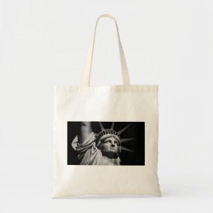 Close-up Black White Statue of Liberty New York Tote Bag