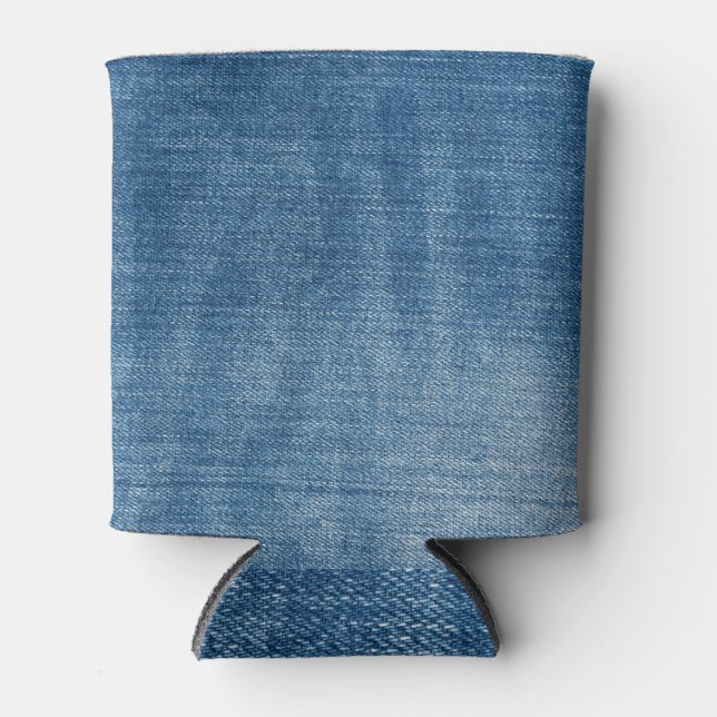 Close-up blue denim jeans texture can cooler (Front)