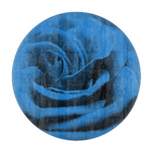 Close-up blue red rose, macro beauty. cutting board