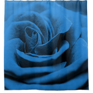 Close-up blue red rose, macro beauty. shower curtain