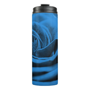 Close-up blue red rose, macro beauty. thermal tumbler