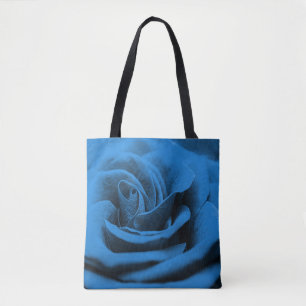 Close-up blue red rose, macro beauty. tote bag