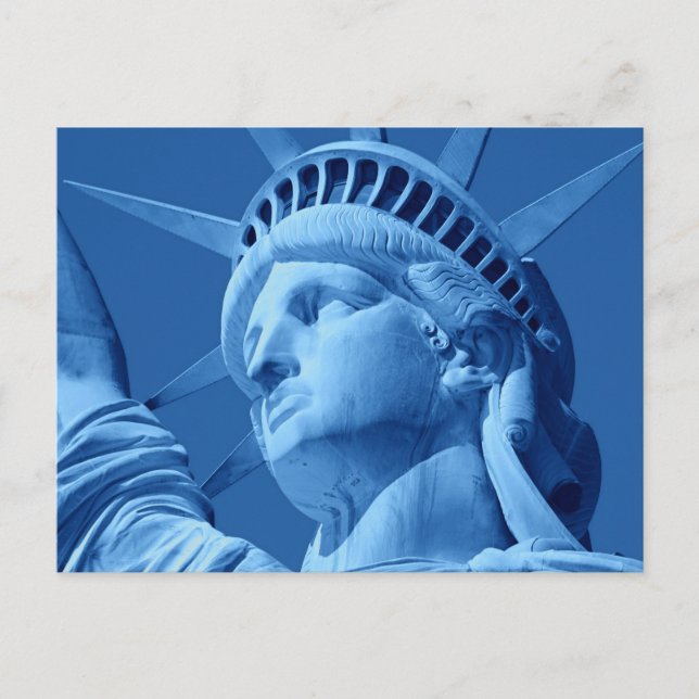 Close-up Blue Statue of Liberty Postcard (Front)