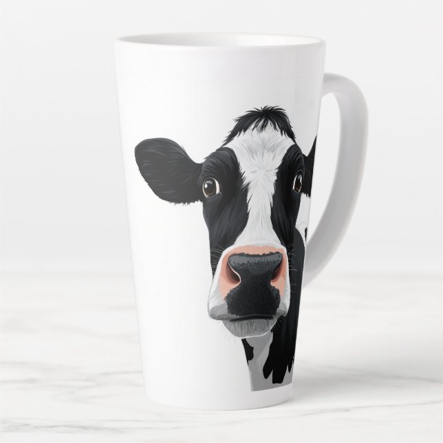 Close-Up Cow Curiosity Latte Mug (Right Angle)