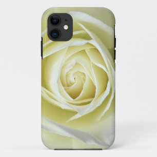 Close up details of white rose iPhone 11 case