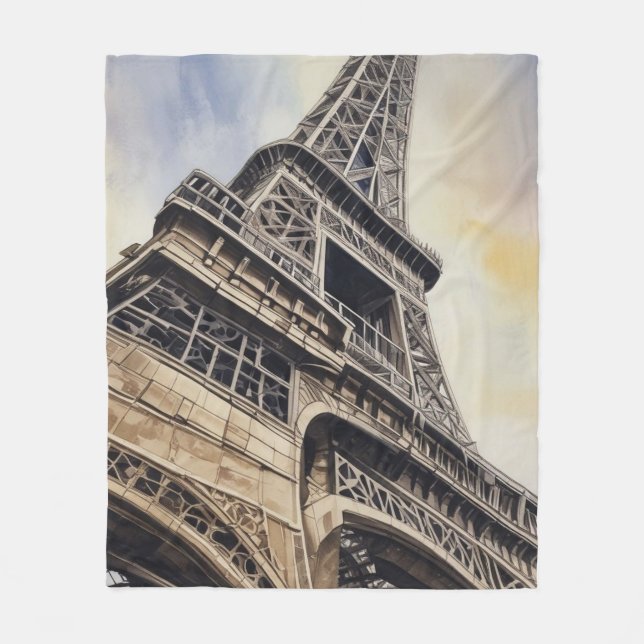 Close-up Eiffel Tower Paris Love City Travel Fleece Blanket (Front)