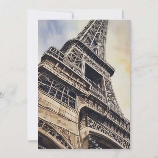 Close-up Eiffel Tower Paris Love City Travel Holiday Card (Front)