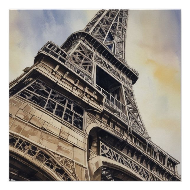 Close-up Eiffel Tower Paris Love City Travel Poster (Front)