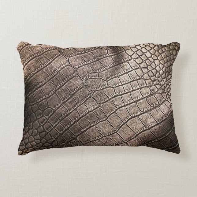Close-Up Elegant Leather: Textured Pattern Decorative Cushion (Front)