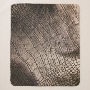 Close-Up Elegant Leather: Textured Pattern Sherpa Blanket