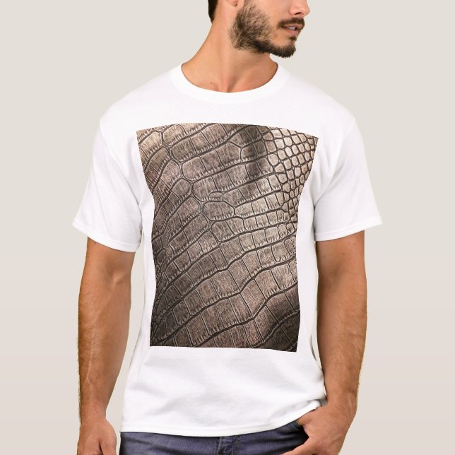 Close-Up Elegant Leather: Textured Pattern T-Shirt (Front)