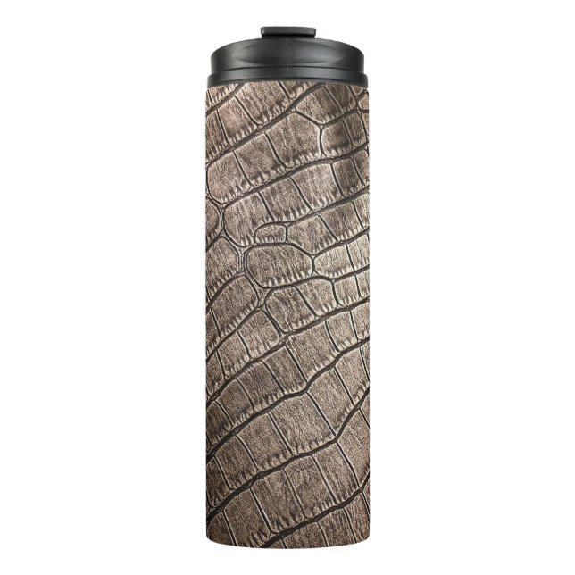 Close-Up Elegant Leather: Textured Pattern Thermal Tumbler (Front)