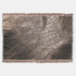 Close-Up Elegant Leather: Textured Pattern Throw Blanket