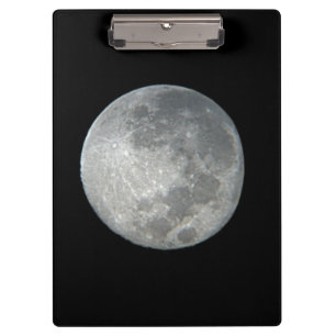 Close-Up Full Moon in the Night Sky. Photography Clipboard